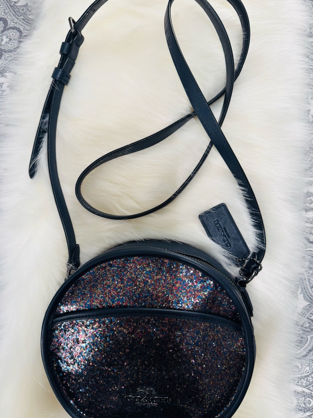 Coach Black Crossbody with Multicolor Glitter Front